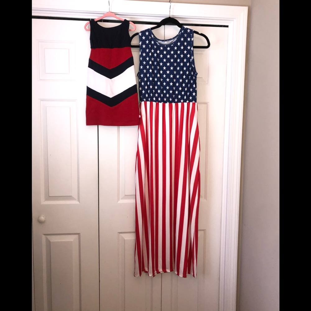 Patriotic little girls maxi dress - runs big! - Picture 5 of 7